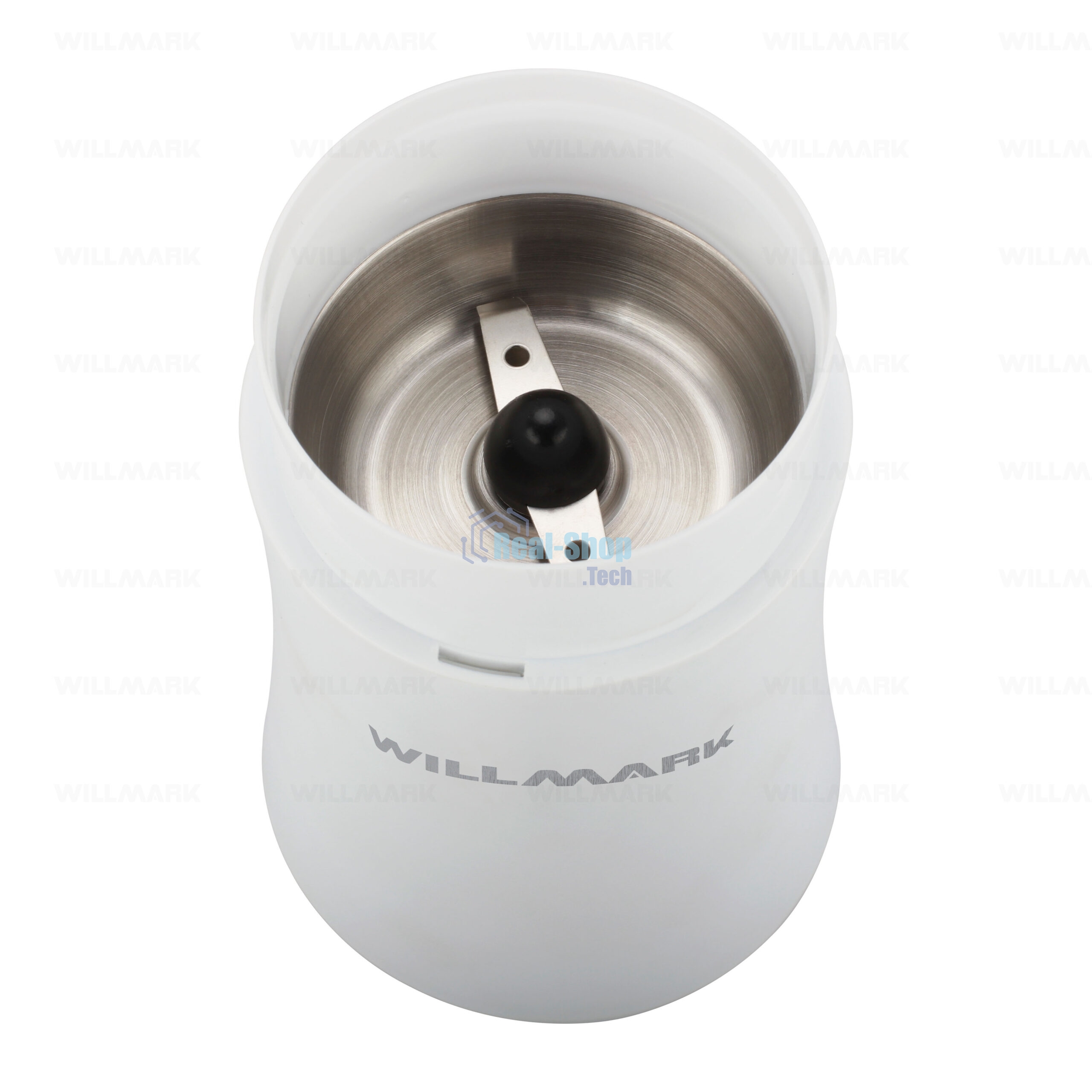 Кофемолка Willmark WCG-274 200 Вт, 100г., прозрачная крышка, ротационный нож, белый