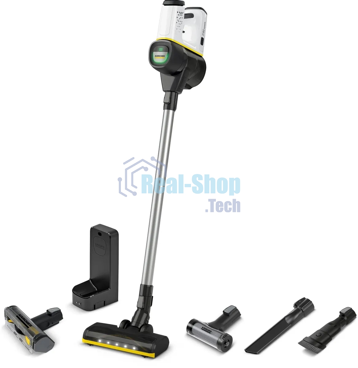 Пылесос вертикальный Karcher VC 6 Cordless серебристый/белый, питание от аккумулятора, 250 Вт, уборка сухая, пылесборник 0.8 л, работа от АКБ max 50 мин.