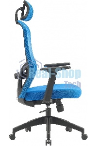 Кресло компьютерное Cactus CS-MC515-BL темно-синий, сиденье темно-синий, сетка/ткань, с подголов. крестов. пластик, пластик черный