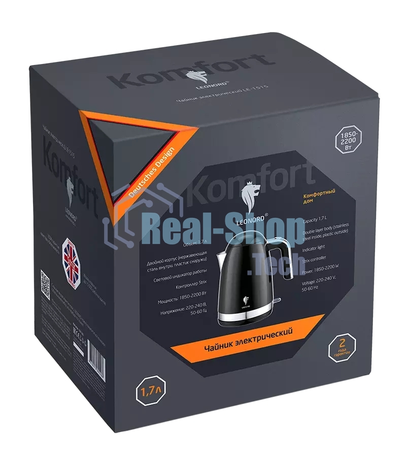 Чайник электрический LEONORD LE-1515 1,7 л черный (107160)
