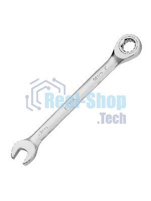 Ключ комбинированный трещоточный Denzel 14706 12 мм, CrV, матовый хром