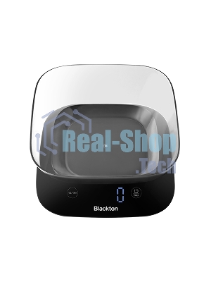 Весы кухонные Blackton Bt KS113 Black, тип управления: сенсорное, дисплей LED, количество высокочувствительных датчиков: 4, выбор единиц измерения: грамм, фунт, унция, миллилитр, интервал измерения: 1 г, максимальный вес: 10 кг, функция вычета веса тары, 