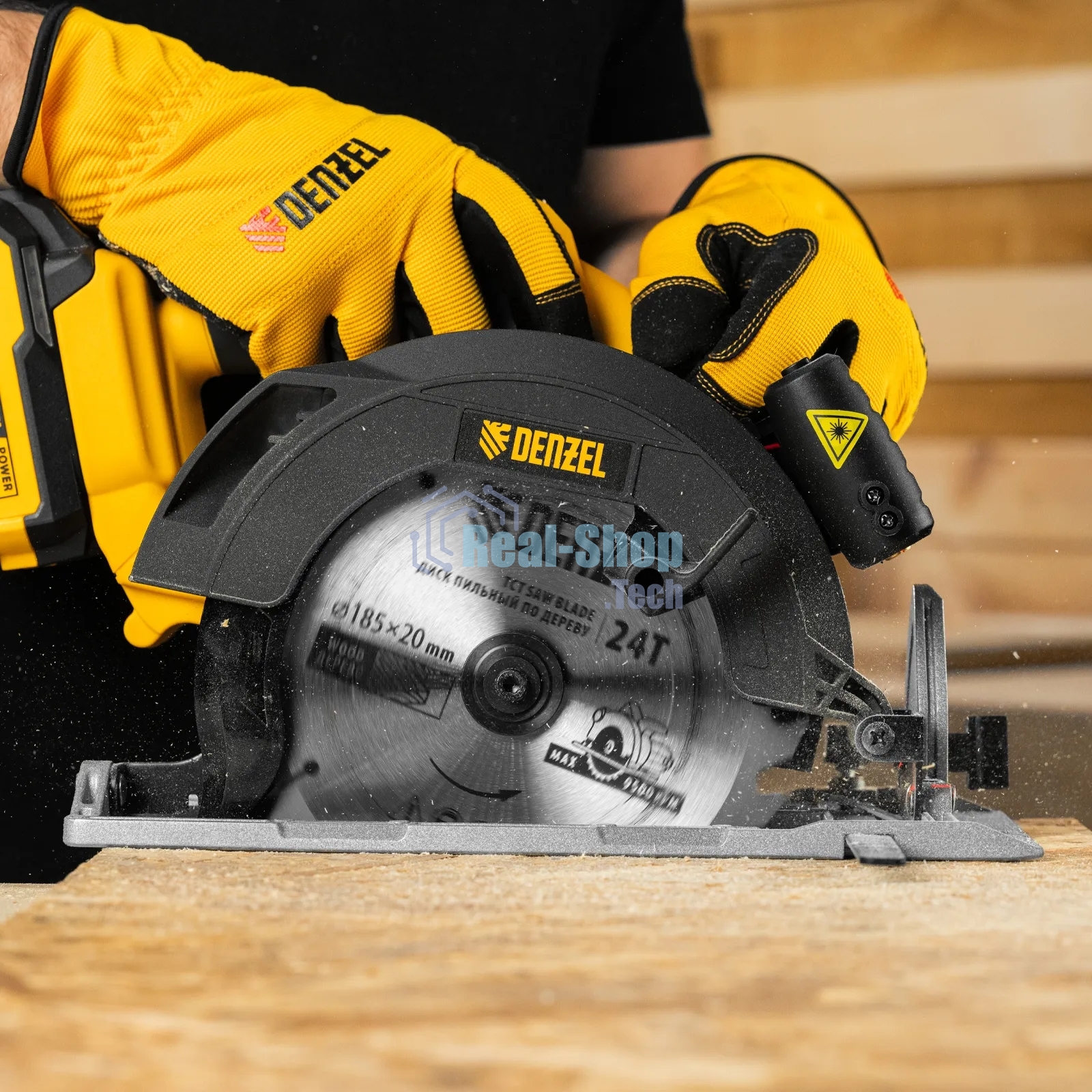 Пила циркулярная аккумуляторная бесщет. Denzel CCSH-BL-20-185, 185 мм, Li-Ion, 20 В