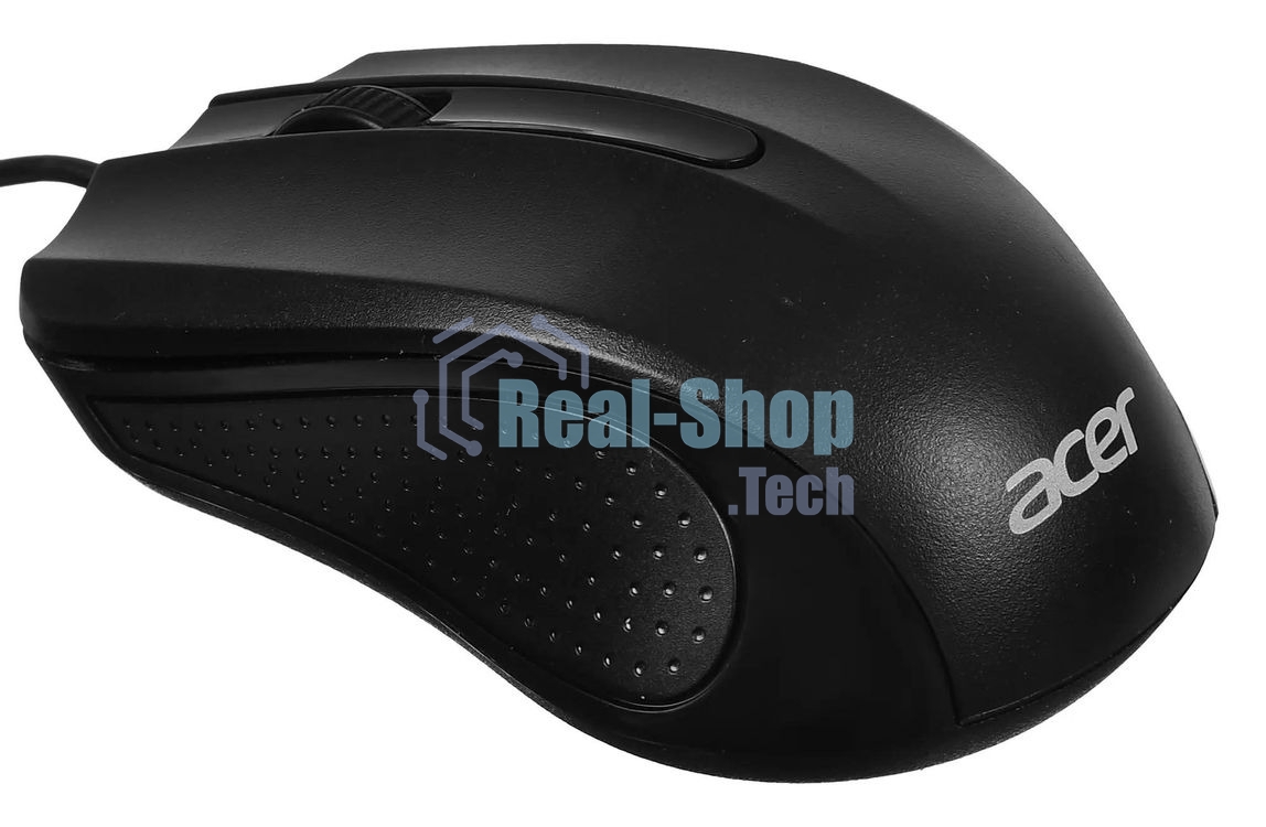 Мышь проводная Acer OMW010 черный, 1200 dpi, USB, кнопки - 3