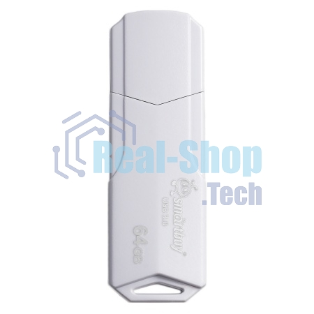 Флешка USB Smartbuy CLUE white (SB64GbCLU-W3), 64Gb, USB 3.0, R/W 70/25, белый