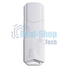 Флешка USB Smartbuy CLUE white (SB64GbCLU-W3), 64Gb, USB 3.0, R/W 70/25, белый