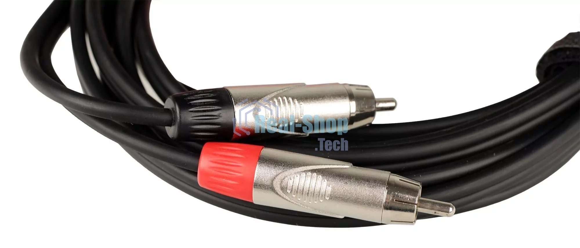 Кабель аудио FORCE FLC-20/32xRCA (M) - 2xRCA (M), стерео, используется для подключения бытовых и DJ аудио устройств к микшерам, диаметр 4,8 мм, металлические разъемы, длина 3 м