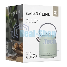 Чайник электрический Galaxy Line GL 0333, мятный, металл, 2200 Вт, 1,5 л
