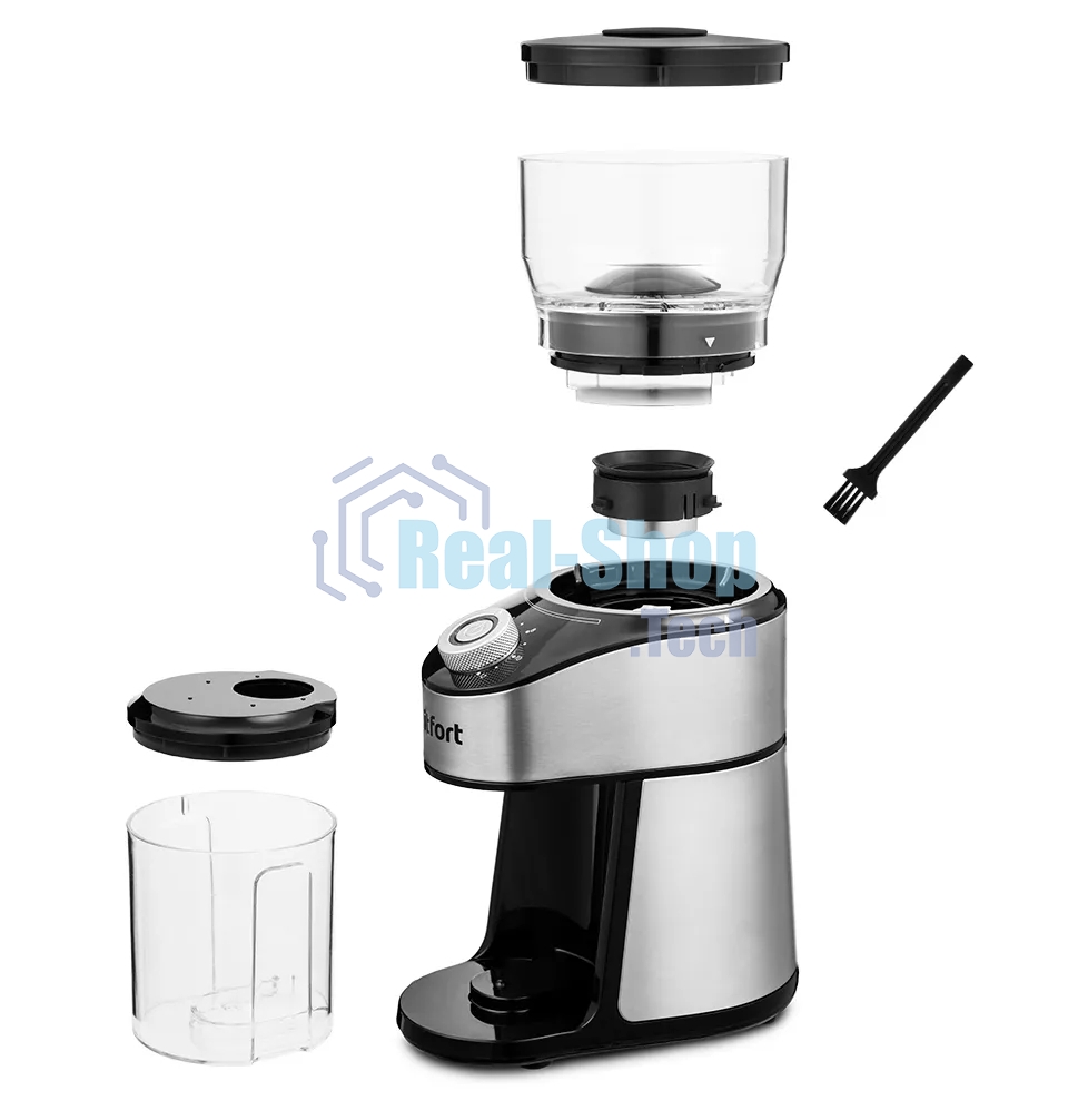 Кофемолка Kitfort KT-744 сист.помол.:жернова вместим.:160гр черный