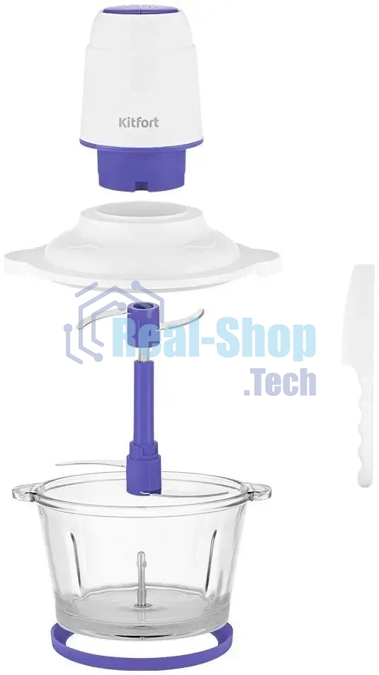 Измельчитель электрический Kitfort КТ-3050-1 белый/фиолетовый