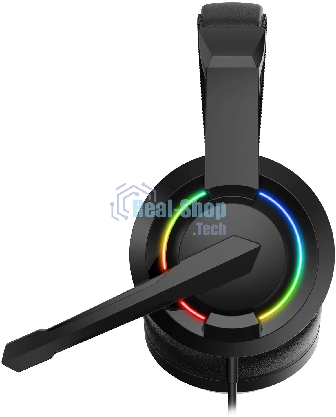 Гарнитура проводная с микрофоном Оклик HS-L315G черный 1.8м накладные USB оголовье (2007552)