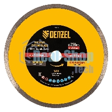 Диск алмазный сплошной Denzel супертонкий, 250 х 25,4 мм, горячее прессование, мокрое резание