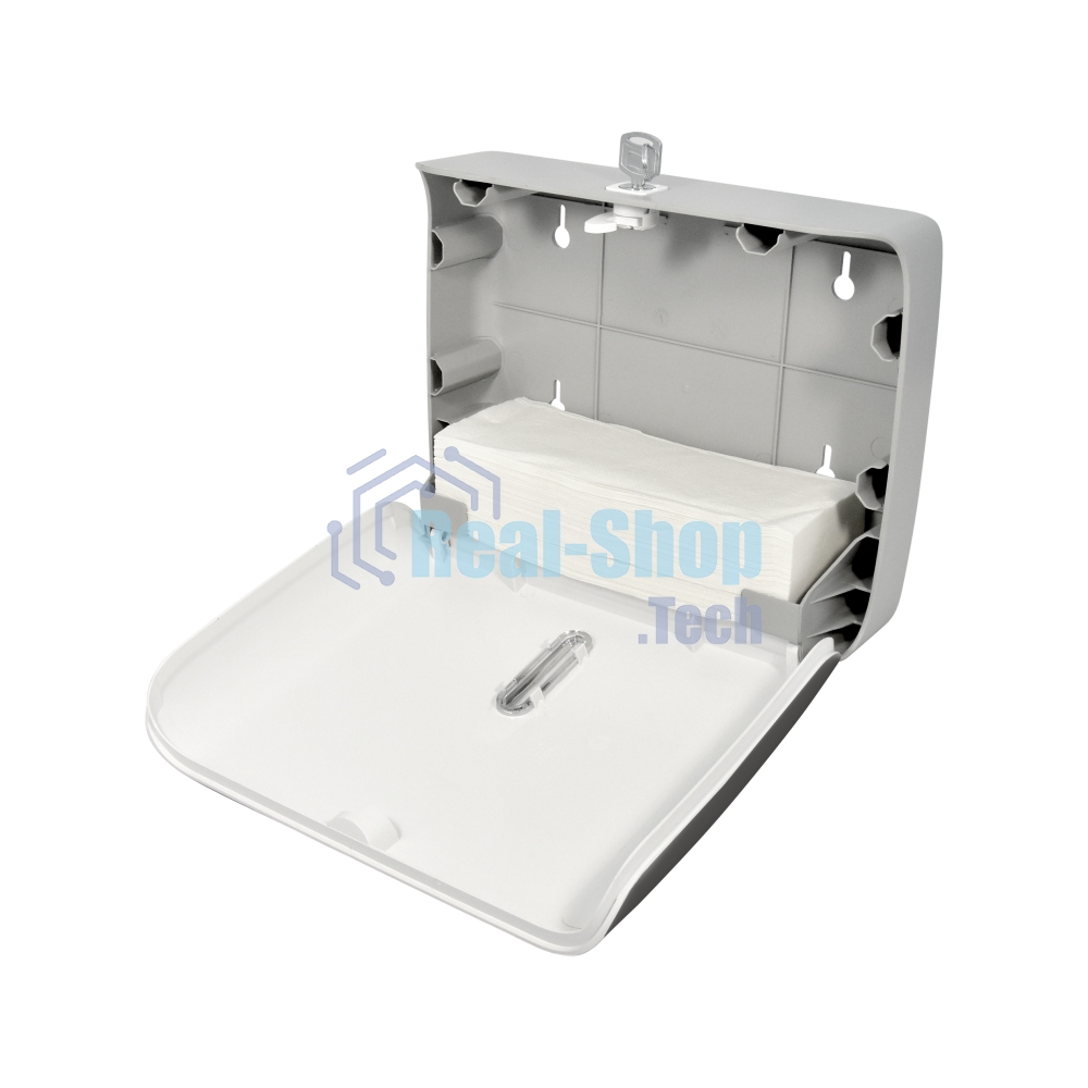 Диспенсер бумажных полотенец Puff-5145Bl черный, с замком, ABS-пластик