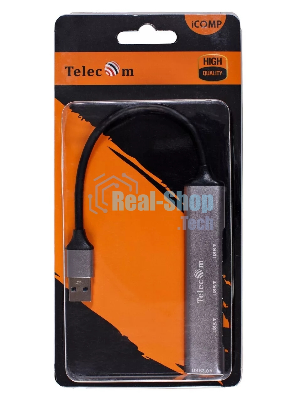 Переходник USB 3.0 -->USB3.0+3 USB2.0, Aluminum Shell, 0.2м Telecom TA308U