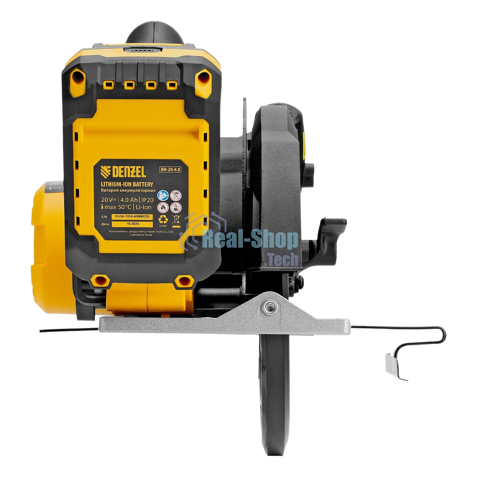 Пила циркулярная аккумуляторная бесщет. Denzel CCSH-BL-20-185, 185 мм, Li-Ion, 20 В