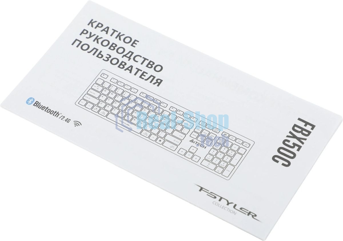 Клавиатура беспроводная A4Tech Fstyler FBX50C, USB, Bluetooth/Радиоканал, серый