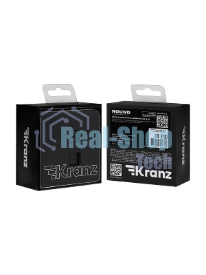 Розетка Kranz ROUND компьютерная двойная RJ45+RJ45 кат6 с/у оникс