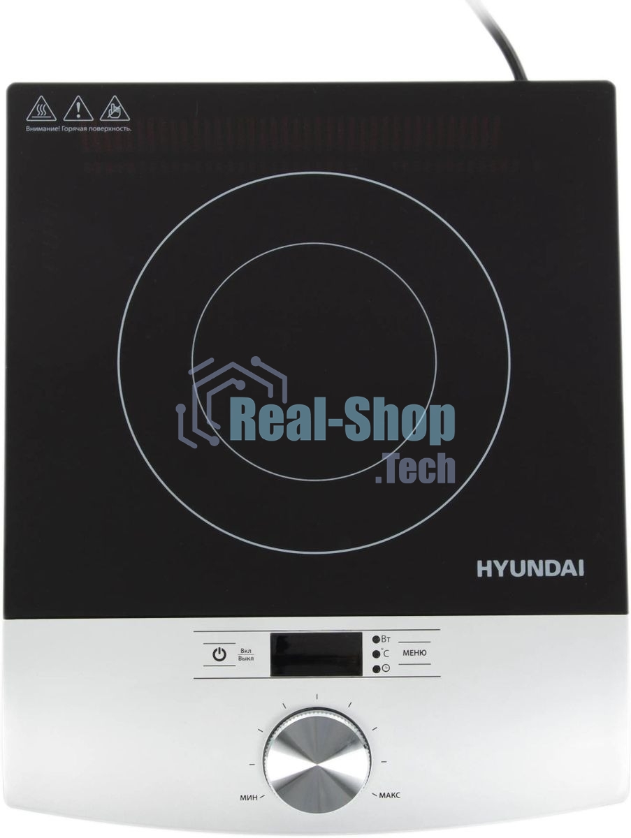 Плита настольная электрическая Hyundai HYC-0102 серебристый/черный стеклокерамика