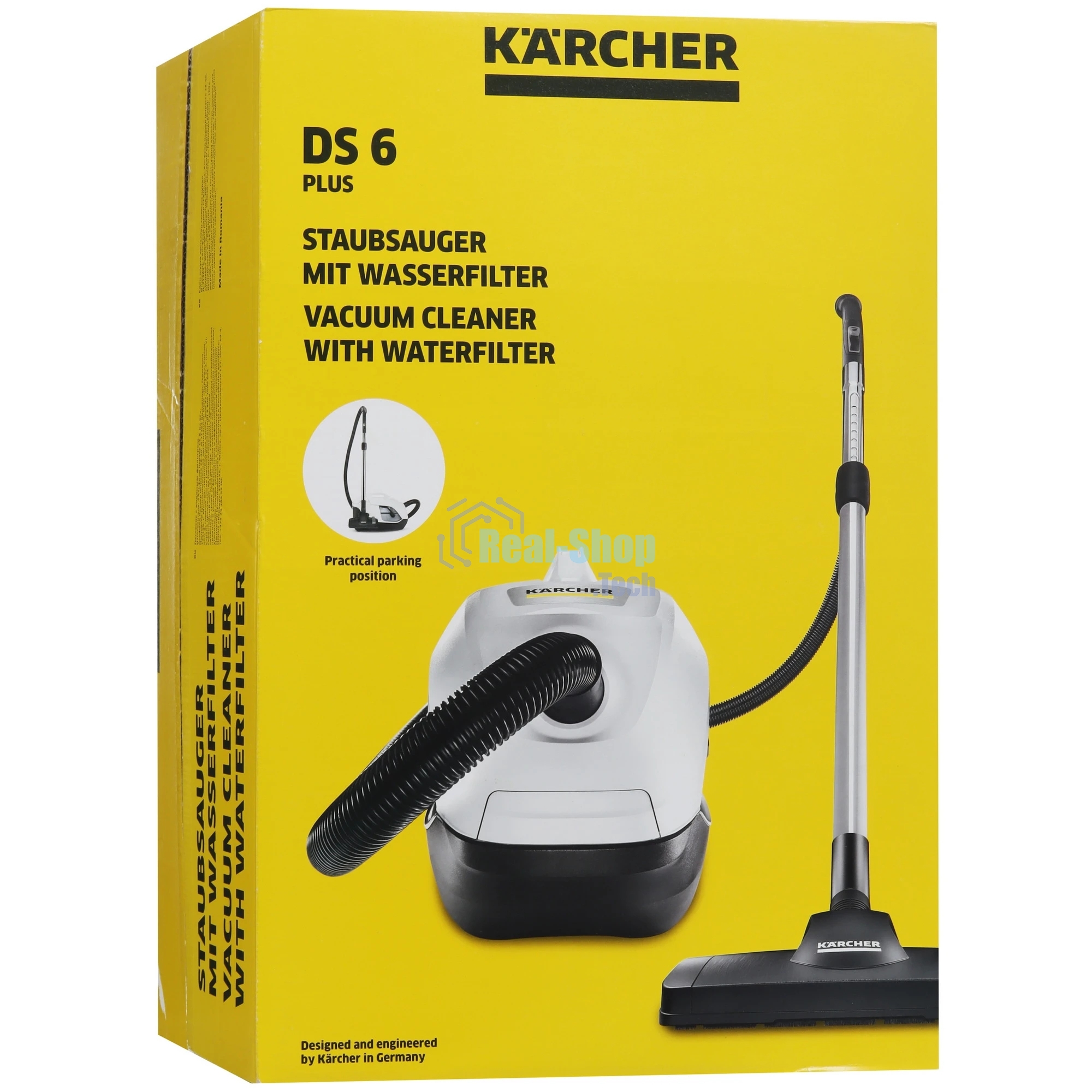 Пылесос Karcher DS 6 Plus белый/черный, 350/650 Вт, уборка влажная/сухая, пылесборник контейнер 2 л