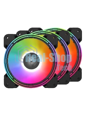 Вентилятор для корпуса Alseye Halo 4.0-B kit (3шт.) черный, 120 мм, 1300 об/мин, 24.8 дБ, 4 pin