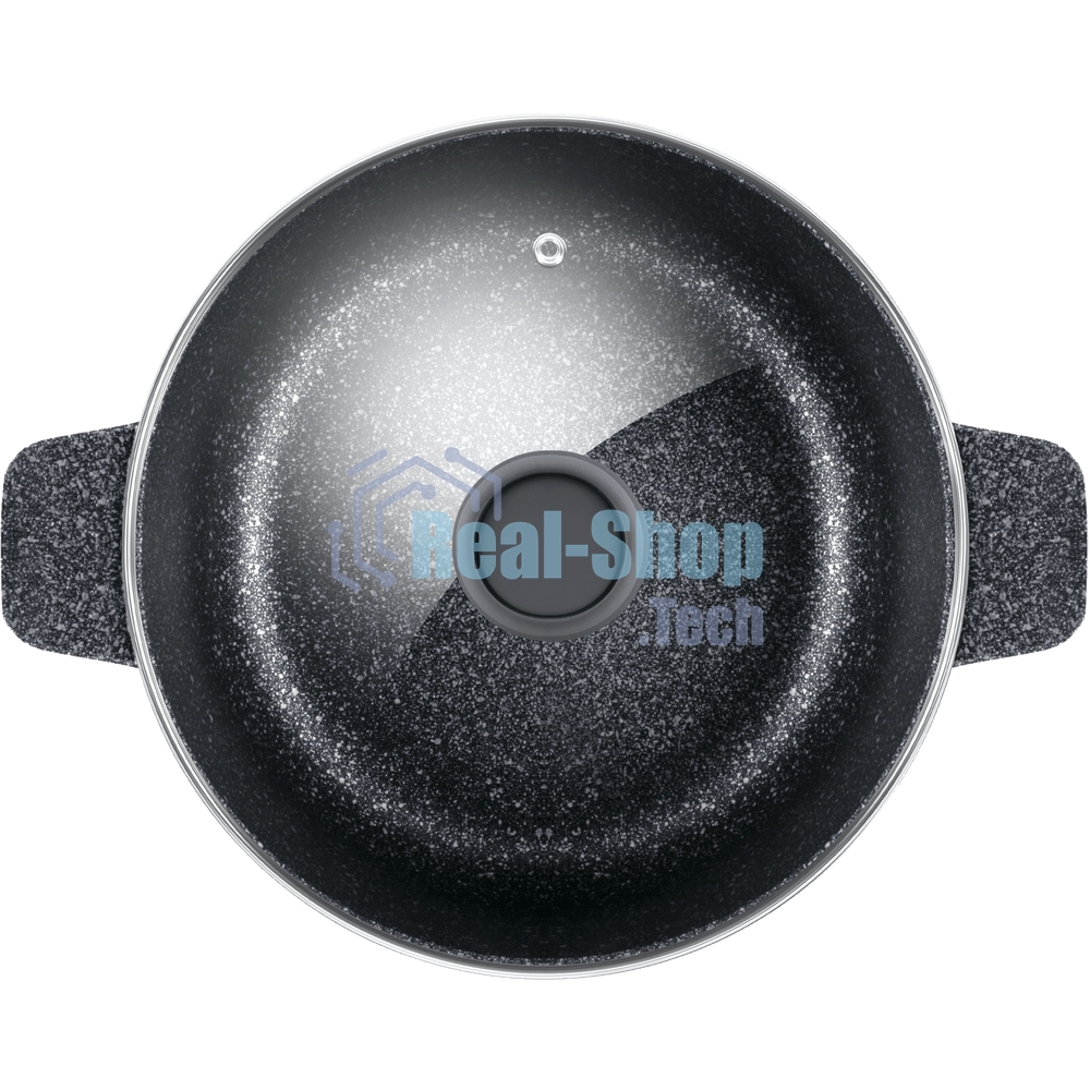 Кастрюля Maunfeld GRETA MF24GRTT01CR из литого алюминия со стеклянной крышкой, 24 см, 4 л