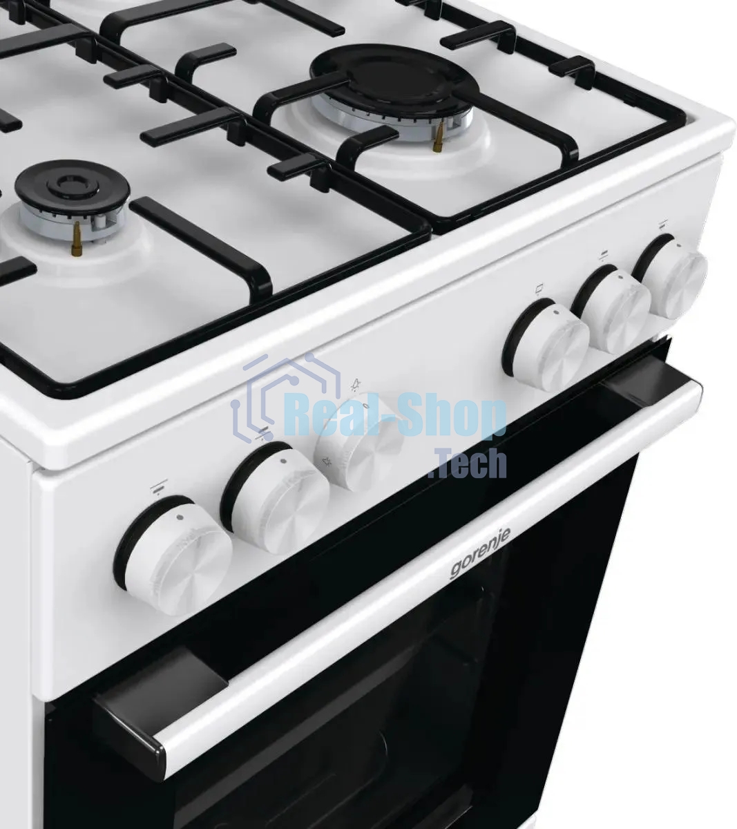 Плита газовая Gorenje GG5A10WH белый, конфорок 4 газовых, духовка 70 л, 50 см x 85 см x 59.4 см