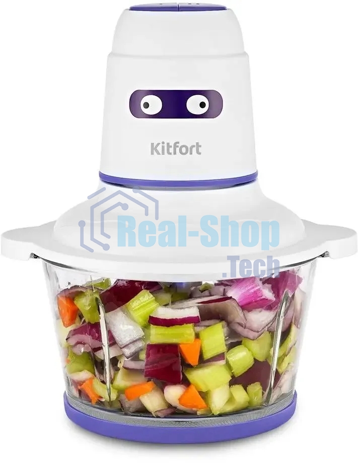 Измельчитель электрический Kitfort КТ-3050-1 белый/фиолетовый