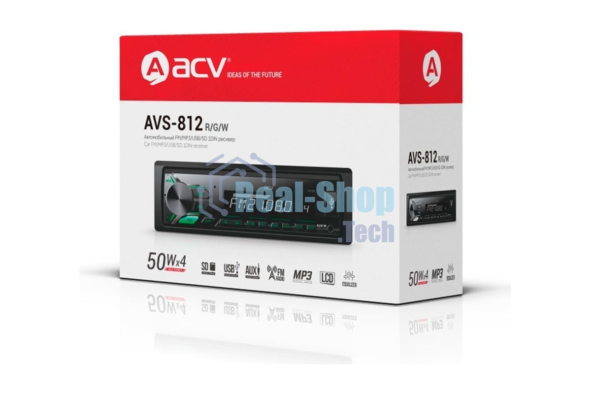 Автомагнитола ACV AVS-812G, 1 DIN, USB Type-A, AUX