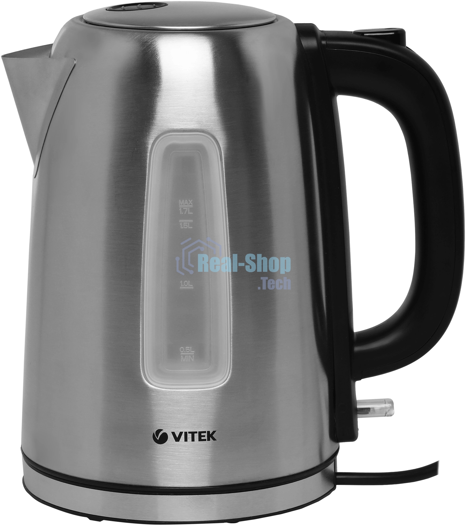 Чайник электрический Vitek VT-1137 1.7 л, 2200 Вт, серебристый матовый корпус: металл