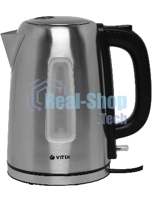 Чайник электрический Vitek VT-1137 1.7 л, 2200 Вт, серебристый матовый корпус: металл