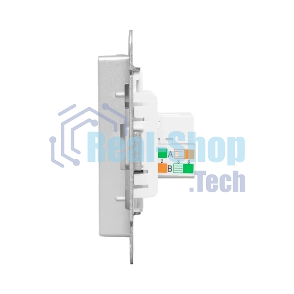 Механизм розетки RJ45 (cat5) EKF UP1-SOA-RJ45-5 алюминий Эпика
