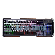 Клавиатура проводная Oklick 717G BLACK DEATH черный/оранжевый USB Multimedia for gamer LED