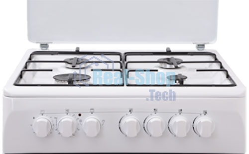 Плита комбинированная Renova SG6E TDW белый, газовых конфорок 4 шт, духовка 70 л, 60 см x 85 см x 60 см