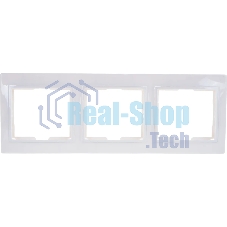 Рамка Iek EMK30-K01-DM РГ-3-КБ 3местн. горизонт. КВАРТА (белый)