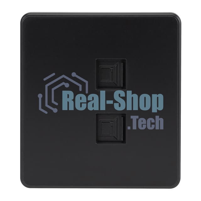 Розетка Kranz ROUND компьютерная двойная RJ45+RJ45 кат6 с/у оникс