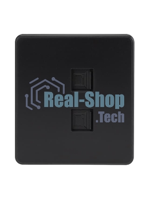 Розетка Kranz ROUND компьютерная двойная RJ45+RJ45 кат6 с/у оникс