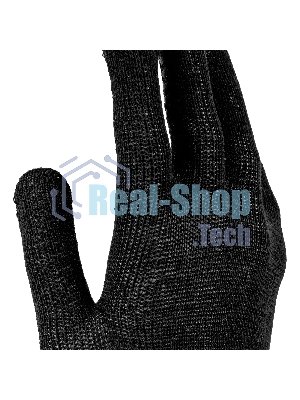 Перчатки трикотажные Сибртех х/б, 200 пар, ПВХ точка, 3 нити, 10 класс