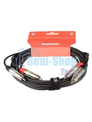 Кабель аудио FORCE FLC-20/32xRCA (M) - 2xRCA (M), стерео, используется для подключения бытовых и DJ аудио устройств к микшерам, диаметр 4,8 мм, металлические разъемы, длина 3 м