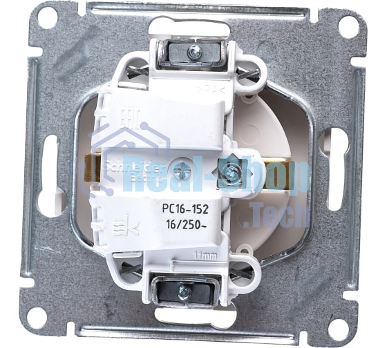 Механизм розетки 1-м СП W59 16А защ. шторки с заземл. белый SchE RS16-152-1-86