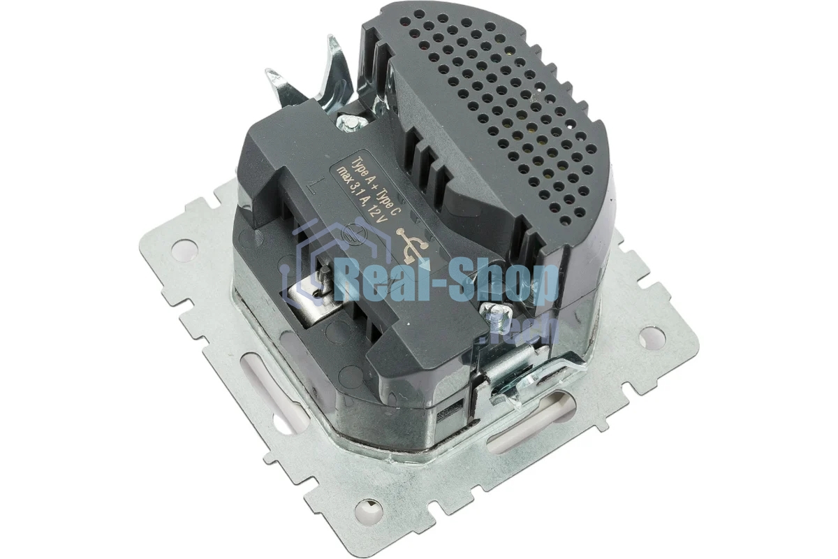 Розетка 1-местная IEK BRITE РЮш11-1-БрБ (BR-R14-16-U22-018-K01) с заземлением, с защитными шторками, 16А, с USB A+C 18 Вт, белый