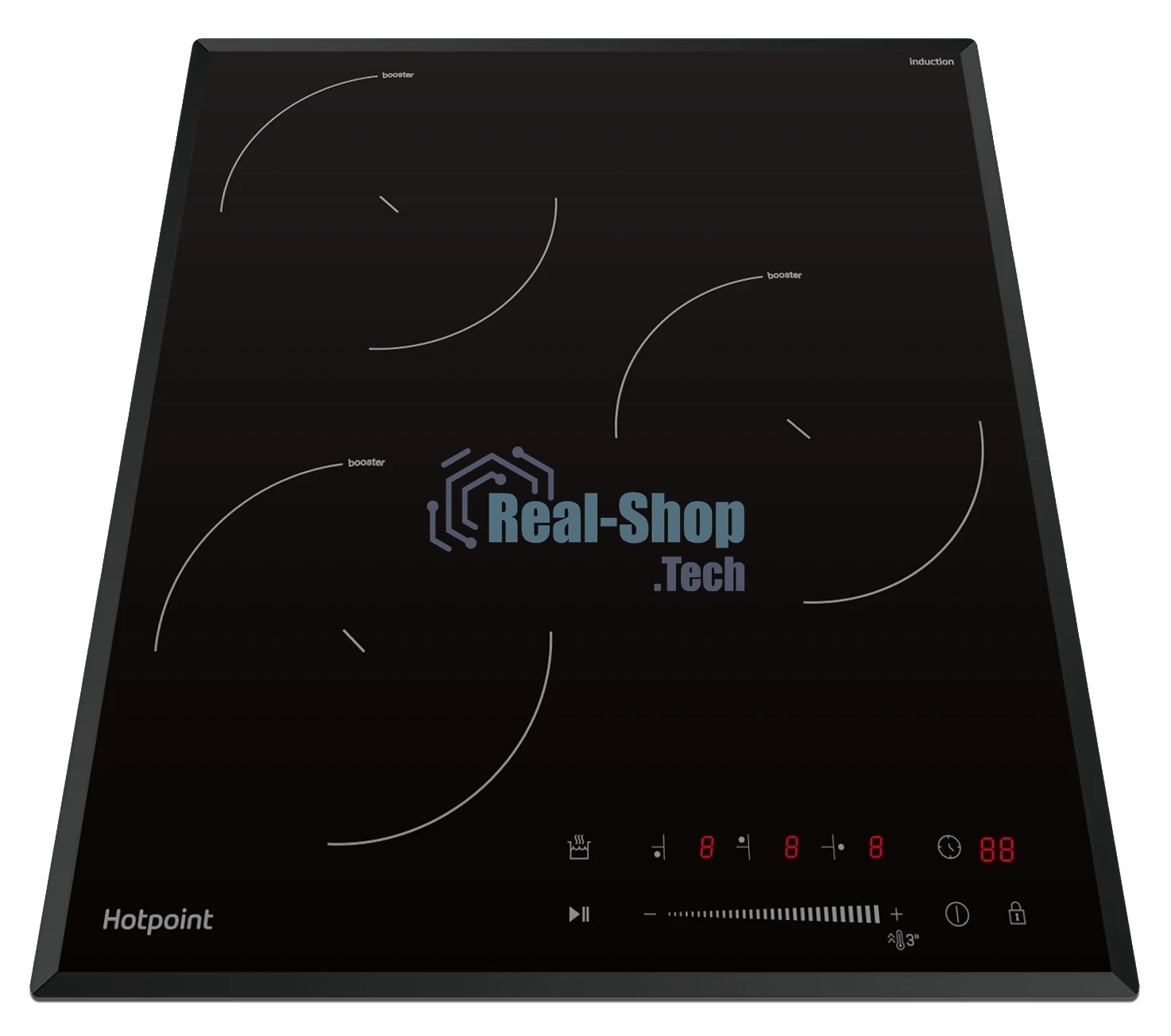 Индукционная варочная поверхность Hotpoint HS 1445 BA, 3 конфорки, стеклокерамика, 5500 Вт