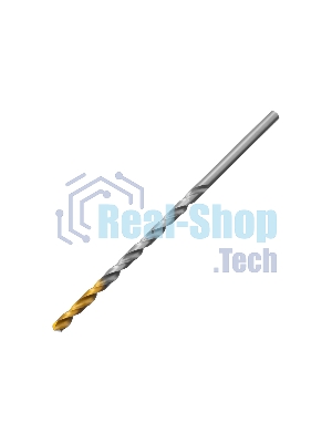 Сверло спиральное по металлу Denzel 4,2 х 119 мм, Р6М5, Golden Tip, удлиненное