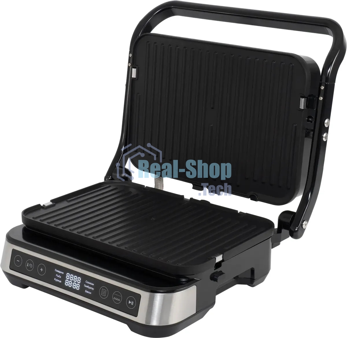 Гриль электрический Hyundai HYG-5020 2000Вт серебристый/черный