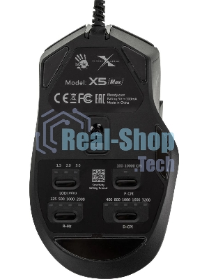 Мышь проводная A4Tech Bloody X5 Max черный, 10000 dpi, USB, кнопки - 9