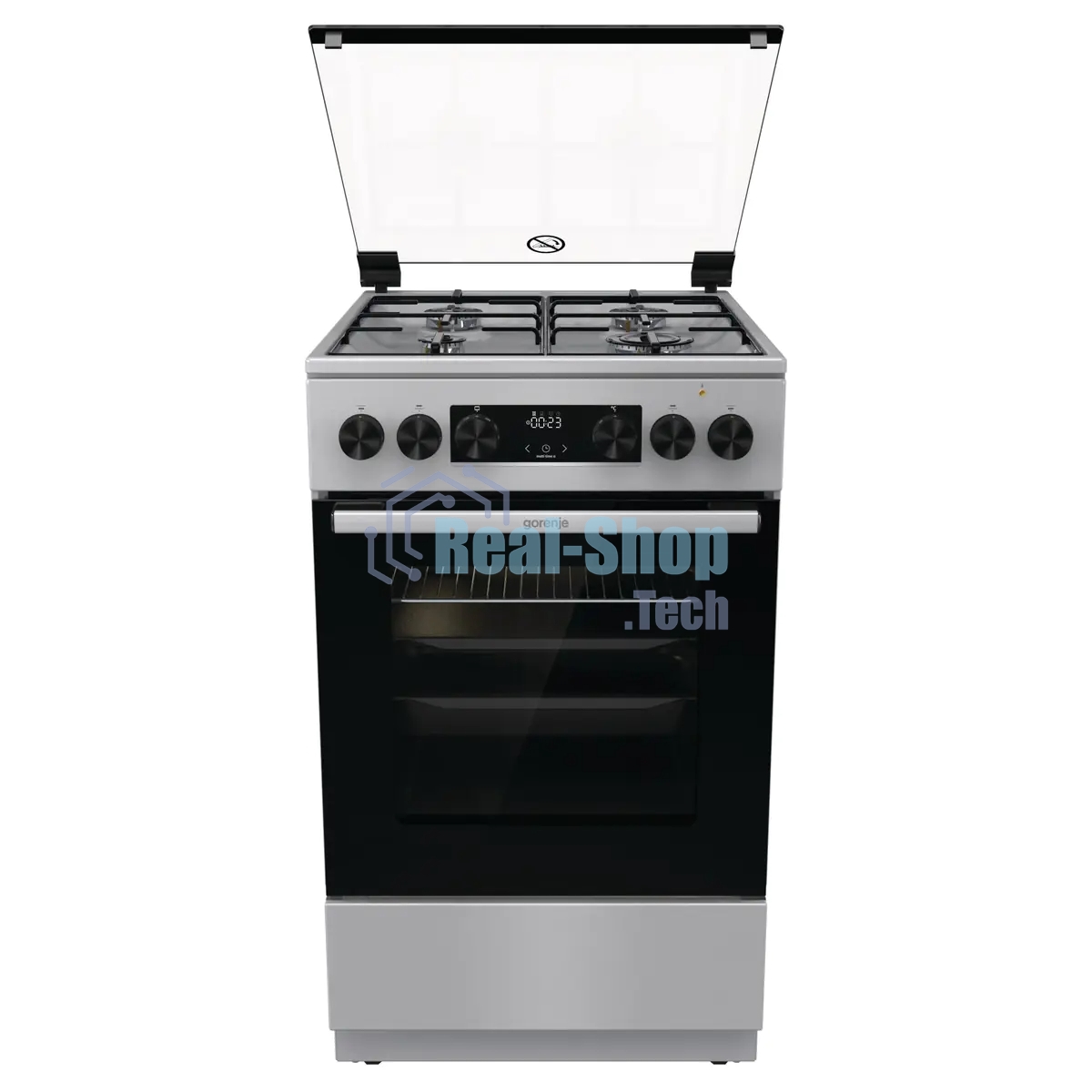 Плита комбинированная Gorenje GK5C61XJ нержавеющая сталь, конфорок 4 шт, духовка 62 л, 50 см x 85 см x 59.4 см