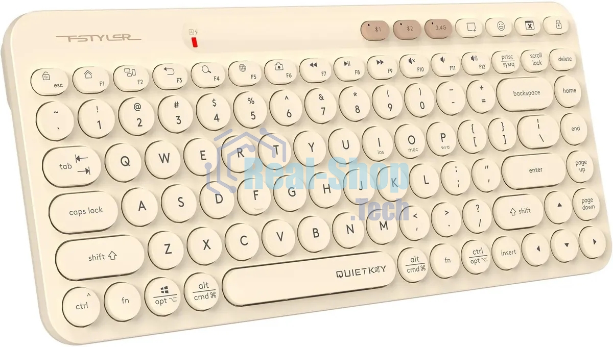 Клавиатура беспроводная A4Tech Fstyler FBK36C AS, USB, Bluetooth/Радиоканал, бежевый