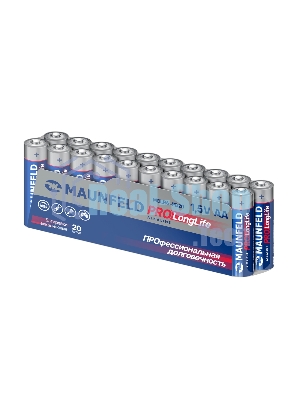 Батарейки Maunfeld PRO Long Life Alkaline AA (LR6) MBLR6-PB20, спайка 20 шт., 1.5 В