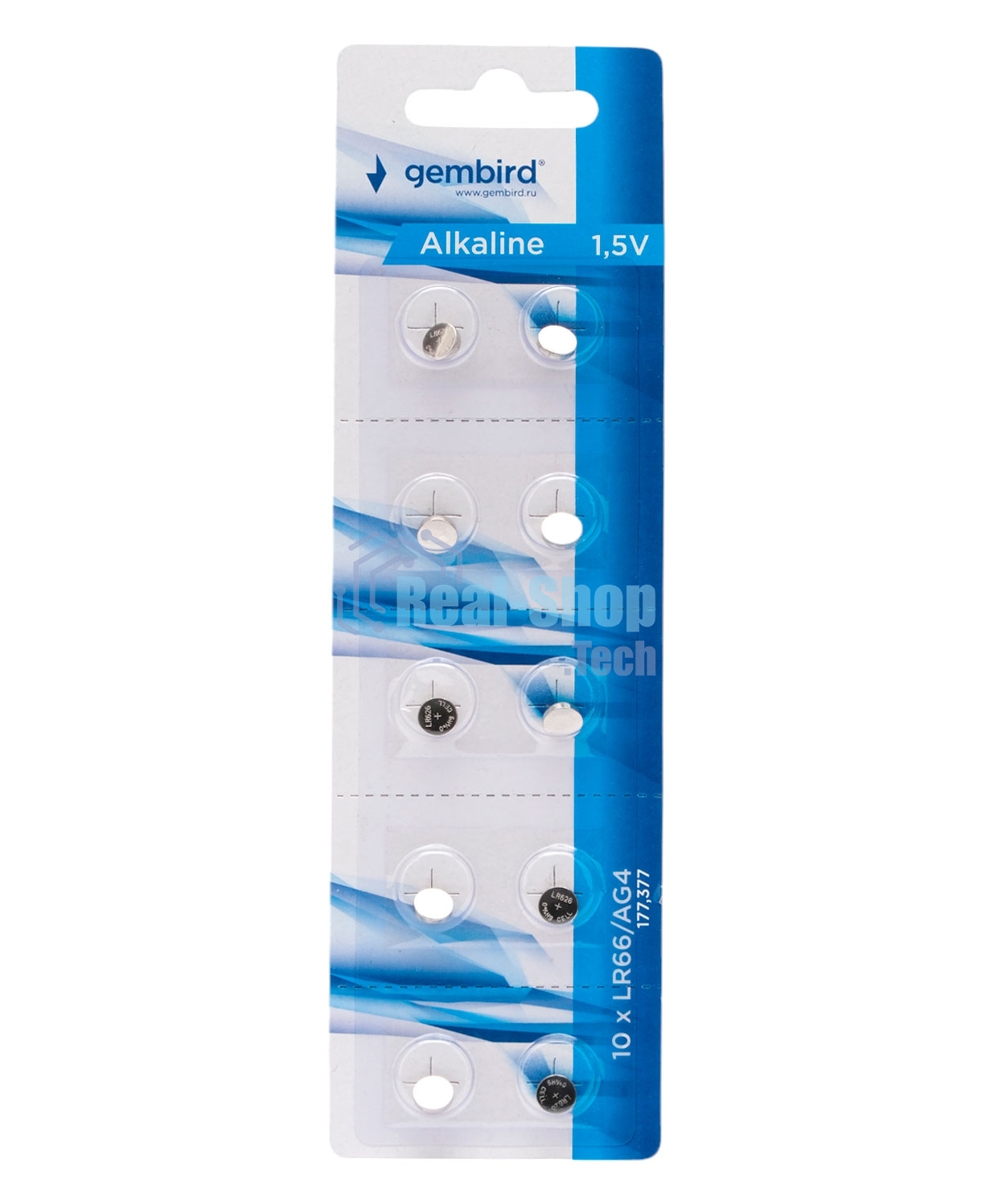 Батарейки щелочные/алкалиновые Gembird Gb-LR66-10B, тип LR66(AG4), 10шт, блистер