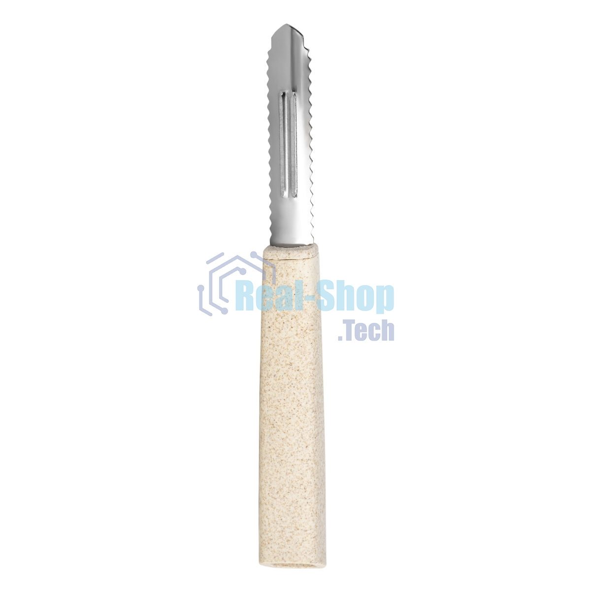 Овощечистка LARA LR07-35 с зазубренным, вертикальным лезвием, нерж. сталь, волокно рисового дерева