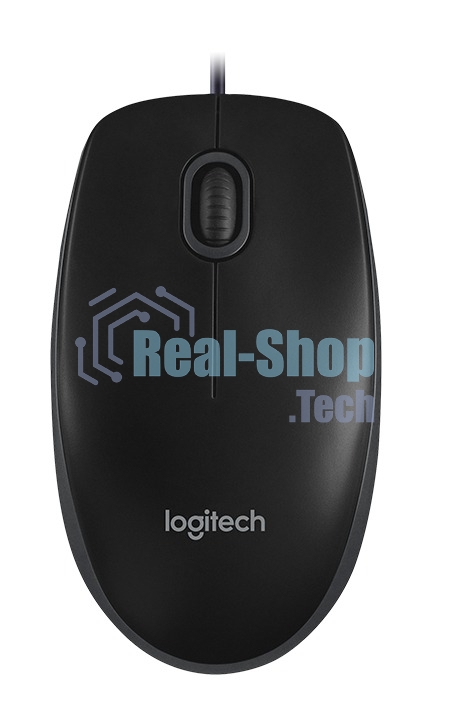Мышь проводная Logitech B100 черный, 1000 dpi, USB, кнопки - 3